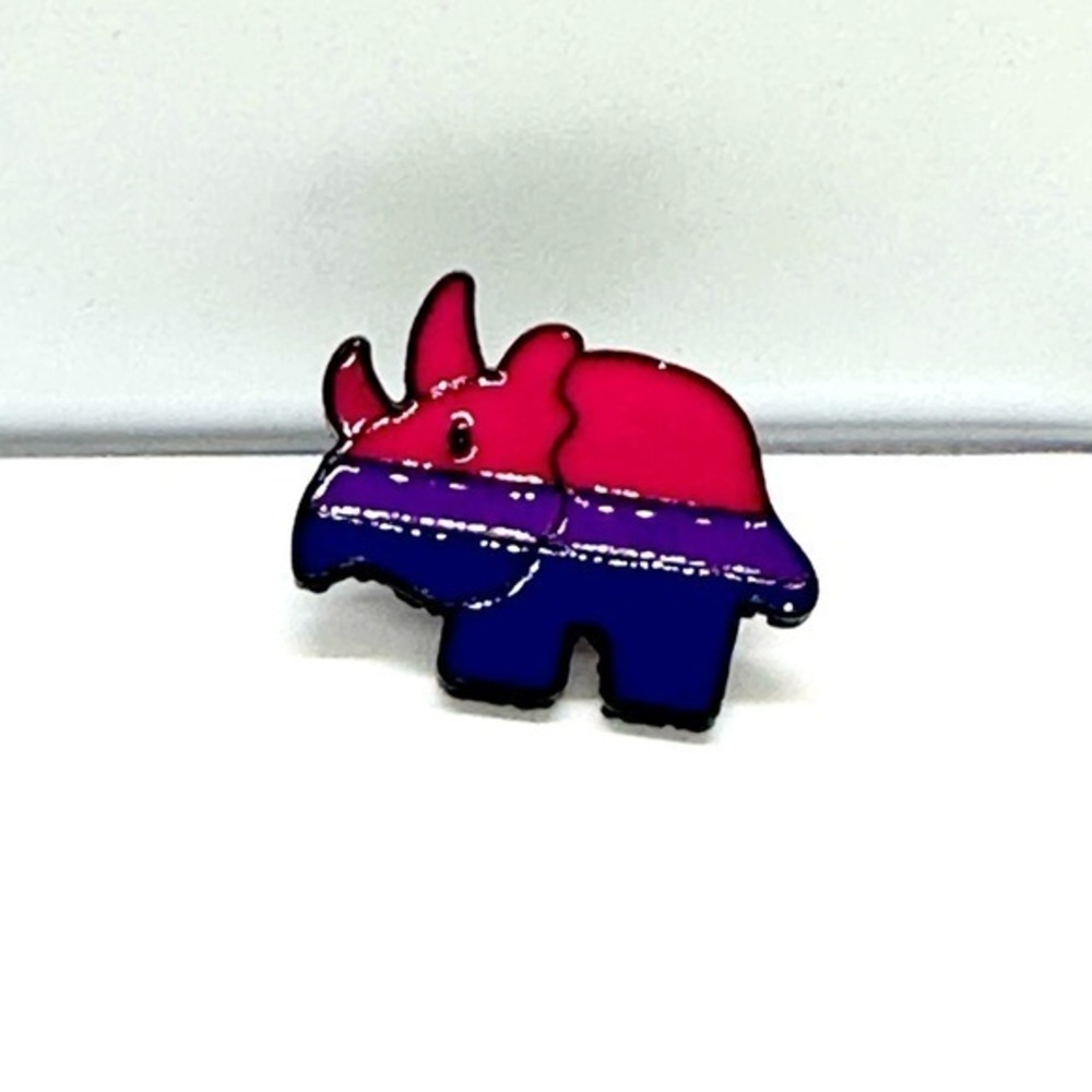 Pride dinosaur enamel pin
